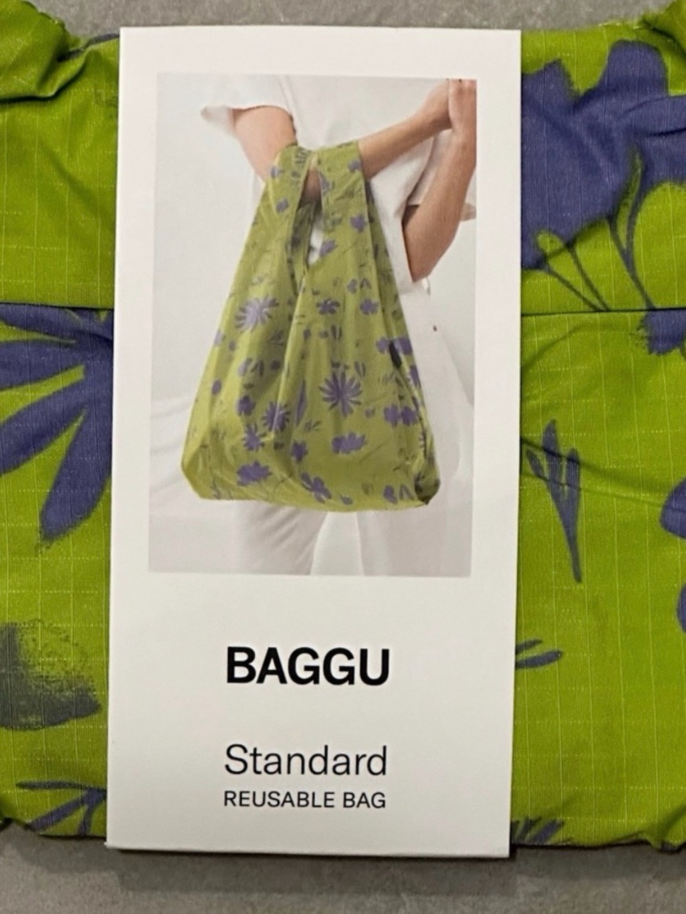 BAGGU Floral Lime Sun Print Tote Bag NWT - Picture 2 of 5